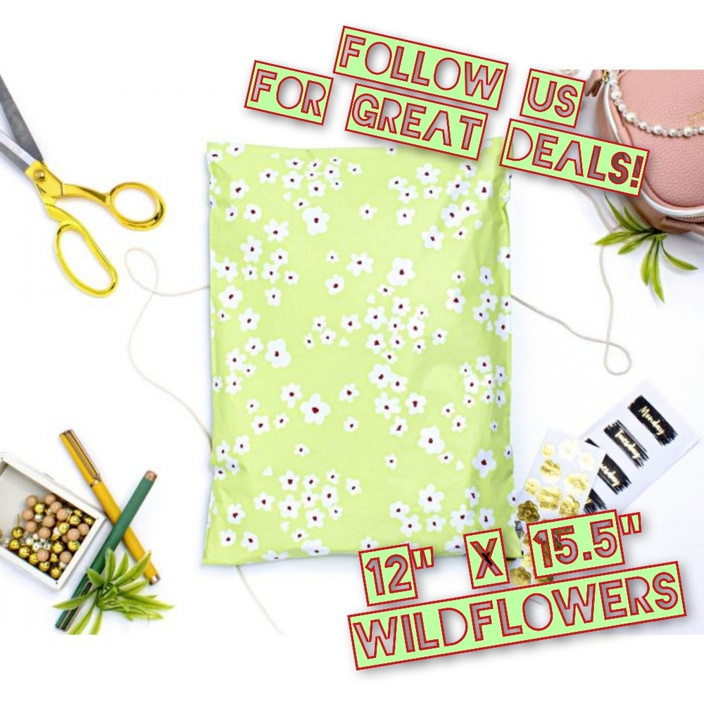 50 Wildflowers Poly Mailers 12x15.5